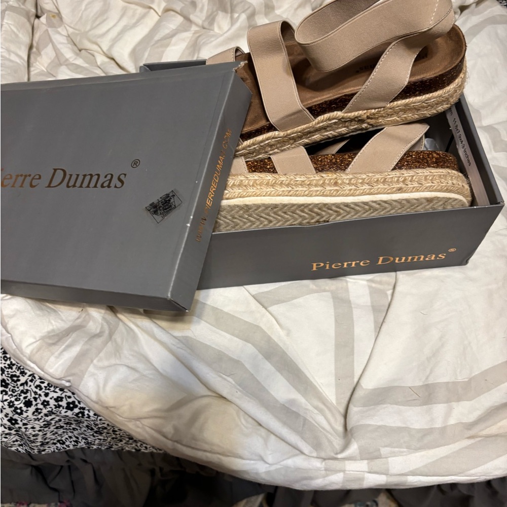 Pierre Dumas Nude Platform Sandals